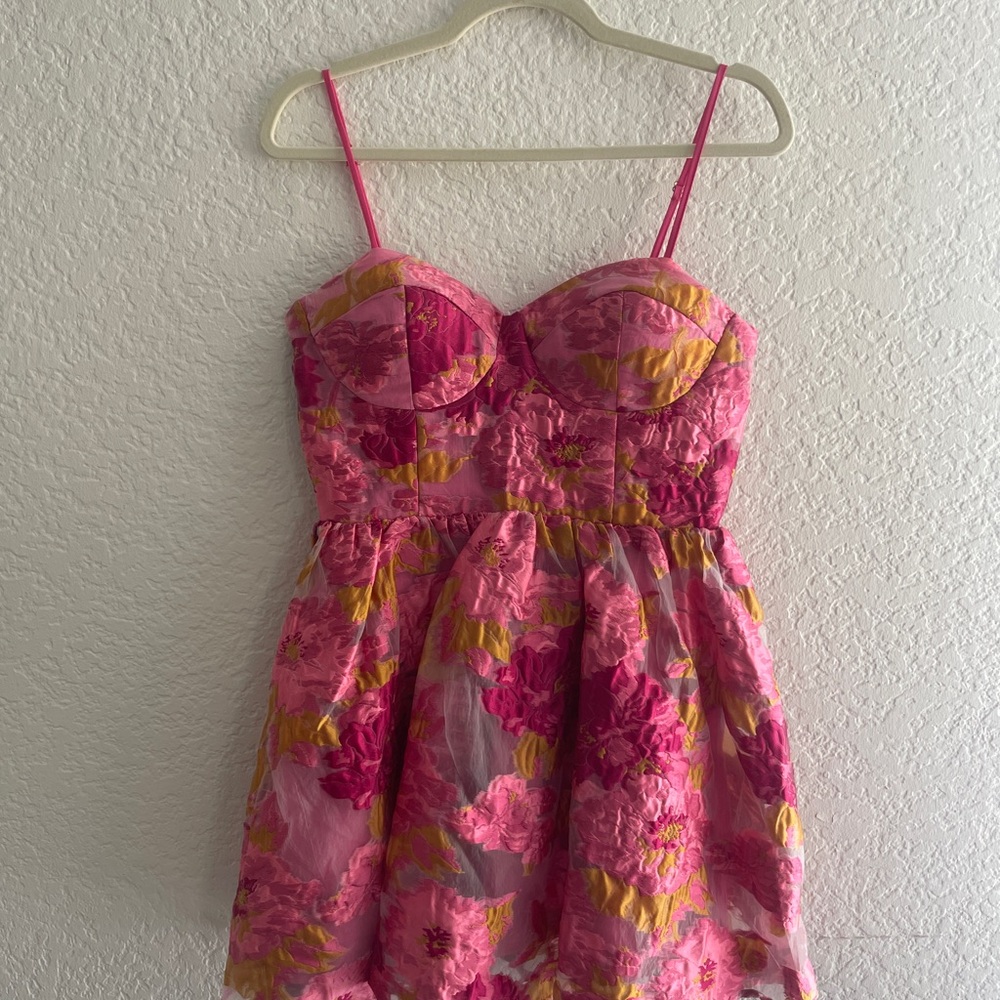 Showpo Pink and Yellow Floral Dress